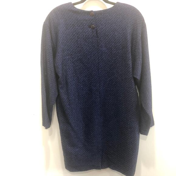 Vintage Dark Blue Shift Style Sweater Dress Large - Picture 11 of 11